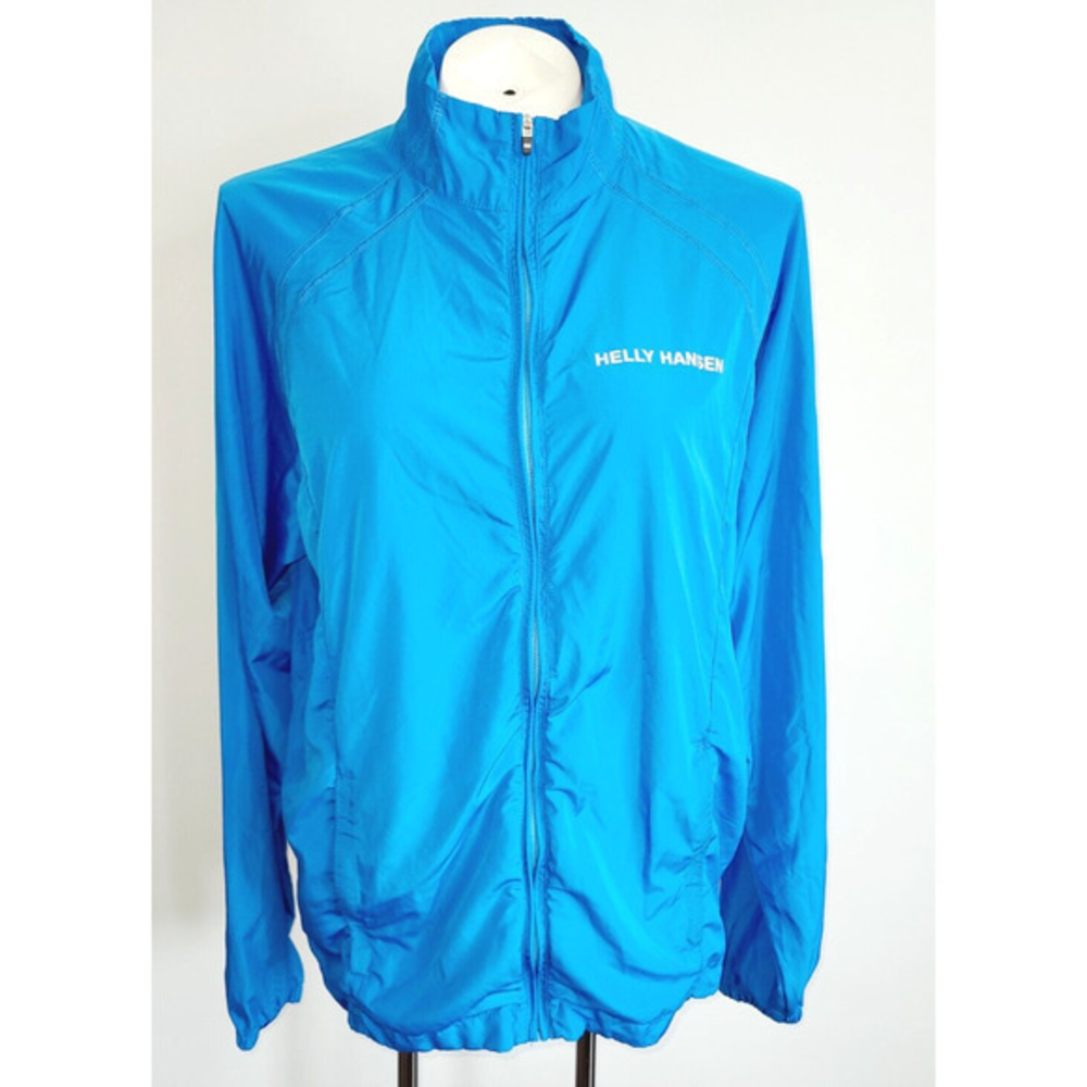 Helly Hansen Womens Cyan Blue Outdoor Windbreaker Full Zip Jacket Size‎ L